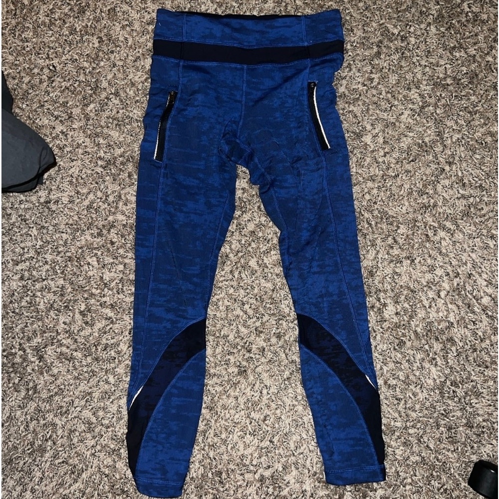 Blue Mesh Lululemon Leggings